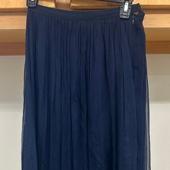 Line Dot Line Dot navy pleated full length skirt size S - Picture 4 of 9